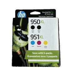HP 951XL/950XL CMYK Ink Crtg 5-Pack- F6V12FN 140