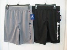 NWT Lot of 2 Champion boys youth size L Gray Black mesh athletic sports shorts