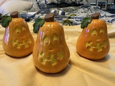 Halloween Set Of 3 Jack 0 Lantern Ceramic