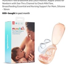 Munchkin Flow Nipple Shield w/ See Thru Channel to Watch Milk Flow Medium 20mm