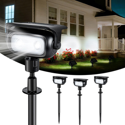 Solar Lights Outdoor Waterproof IP65 4 Pack, Super Bright LED 2 Lighting Modes 3