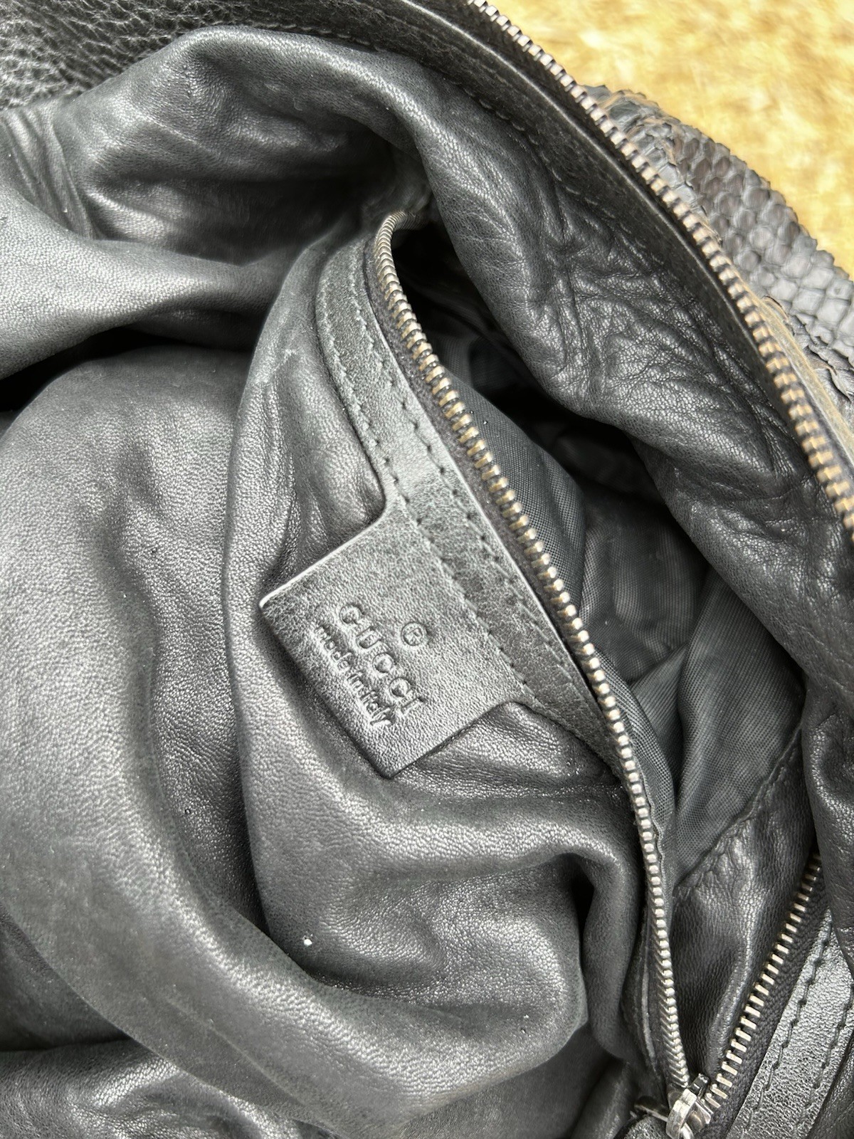 GUCCI x TOM FORD Black Python Snakeskin Shoulder … - image 10