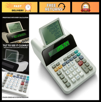 Compact Cordless 12-Digit Printing Calculator with Large Display & Paperless Des