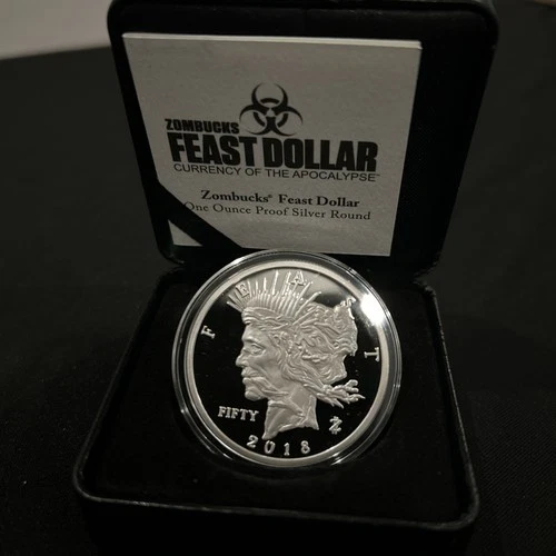 ZOMBUCKS PROOF SILVER SERIES - “Feast Dollar” .999 Silver Proof 1 oz #6