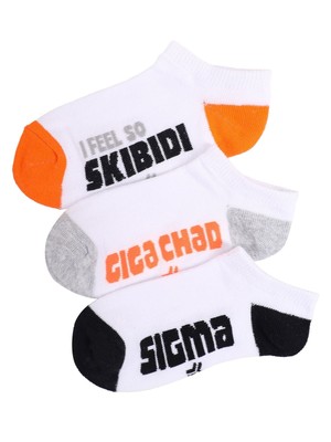 Kinder Sneaker Socken Jungen Kurzsocken SKIBIDI SIGMA GIGA CHAD 3 Paar YOCLUB