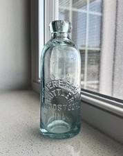 Peter E Rose Bottler Woodstock ILL. Illinois Antique Hutchinson Soda Bottle