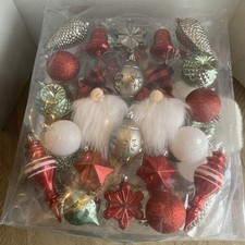 Christmas Ornament Set of 44  Shatter Proof  Gnomes  Ornaments  New