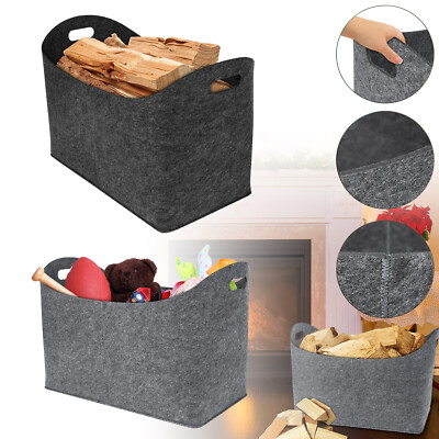 2x Filz-Tasche Kaminholz Tasche für Holz Zeitungs Korb Filz Shopper  Tragetasche