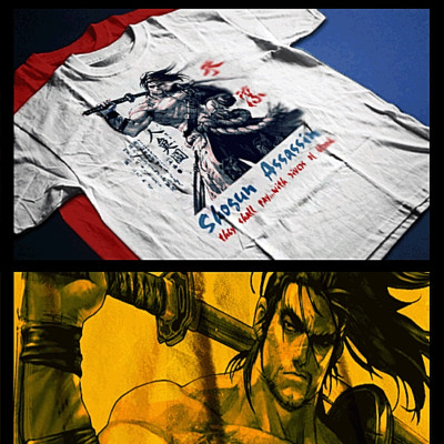Samurai T-Shirt deadly warrior with sword Bushido Code Japanese assassin blade