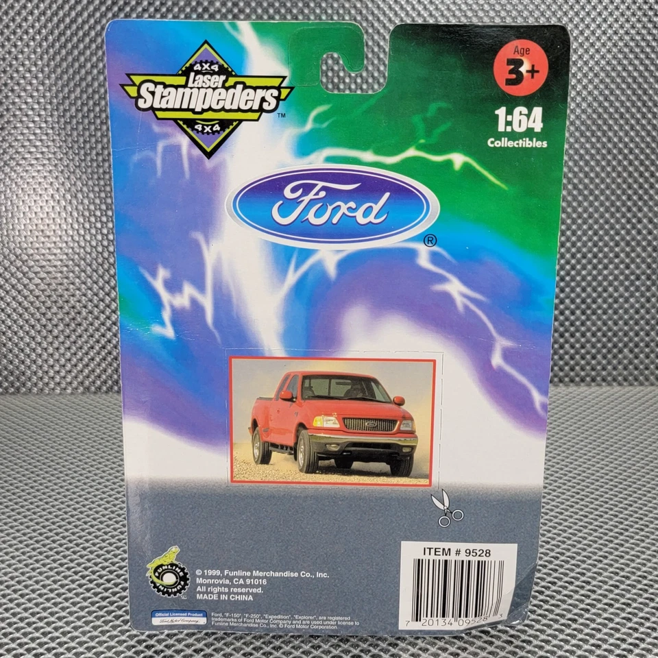 1999 Ford Expedition Blue Monster Truck Push Toy Vintage On Card Collectible  - Image 4 of 4
