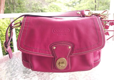 Coach F12854 Ali Vintage Washed Red Turn Lock Shoulder Bag Coach F12854 Ali Vintage Washed Red Turn Lock Shoulder Bag