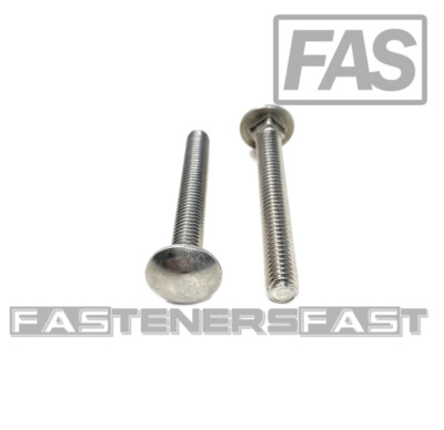 (10) 5/16-18 x 2-1/2 Carriage Bolts 18-8 Stainless Steel - Fast Free Shipping