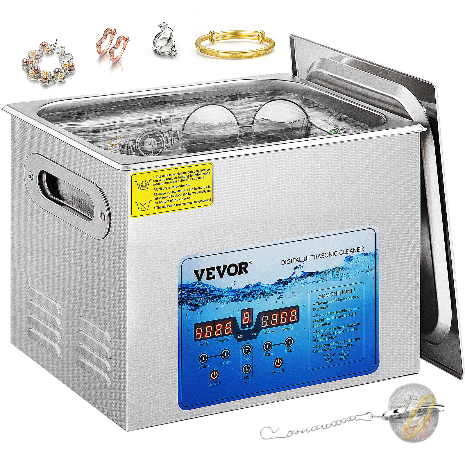 Machine nettoyage ultrasons VEVOR 15L bac ultrason pour pièces et outils