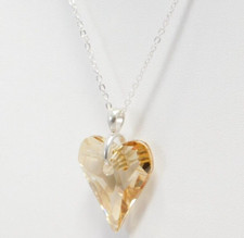 Swarovski Element Silver Tone Wild Heart Pendant Necklace, 18", NOS