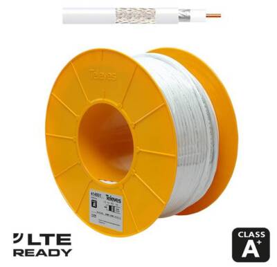 White C+A/Al CPR ECA Interior Coaxial Cable 100m Coil 414801 deTeleves