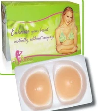Fullness Women's Silicone Breast Enhancer Push Up Pads With Nude Nipple #1001A