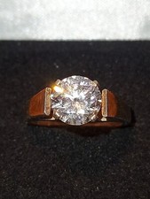 STERLING SILVER 925 SPARKLY CUBIC ZIRCONIA BRIDAL ENGAGEMENT RING SIZE 6 1/2 BOX