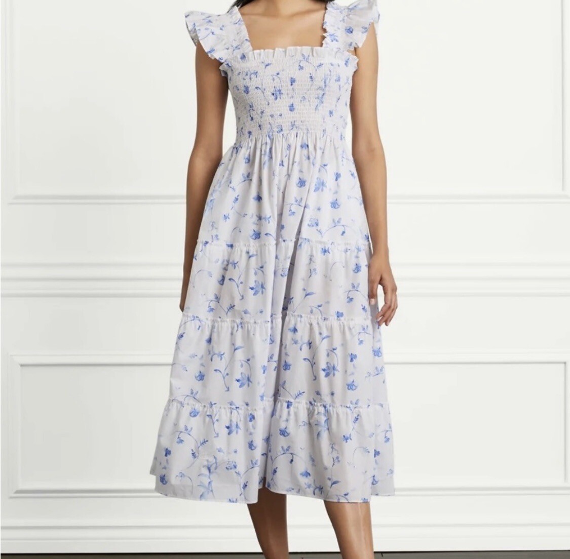 Hill House Blue Botanical Nap Dress Size M | eBay