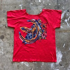 70s DEADSTOCK VINTAGE SURFER SURFING SURF T-SHIRT MEN SZ XS HAWAII SOUVENIR