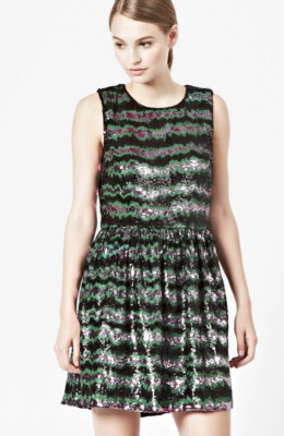 slim fit dress slacks Rent French Connection Anadia Sequin Tie Back Dress