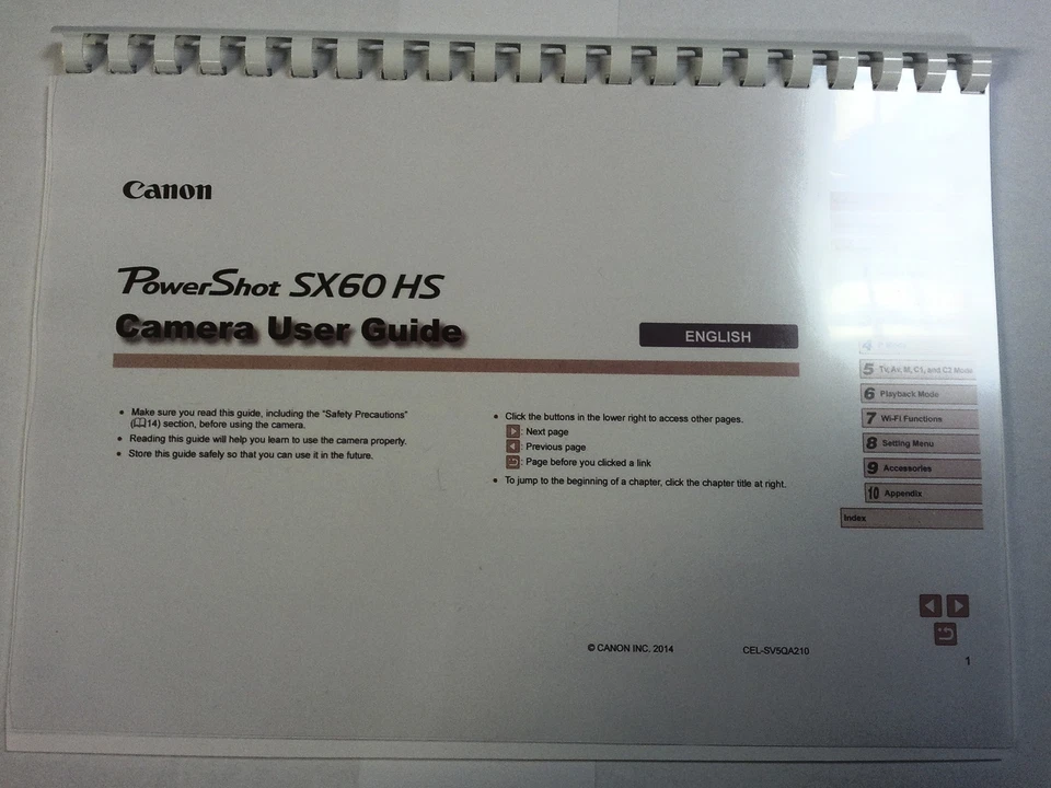 CANON POWERSHOT SX60HS MANUAL DE INSTRUCCIONES IMPRESO GUÍA DE USUARIO 203 PÁGINAS A5