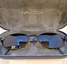 Nautica N5000S Black Oval Sunglasses, preowned, good condition, with case
