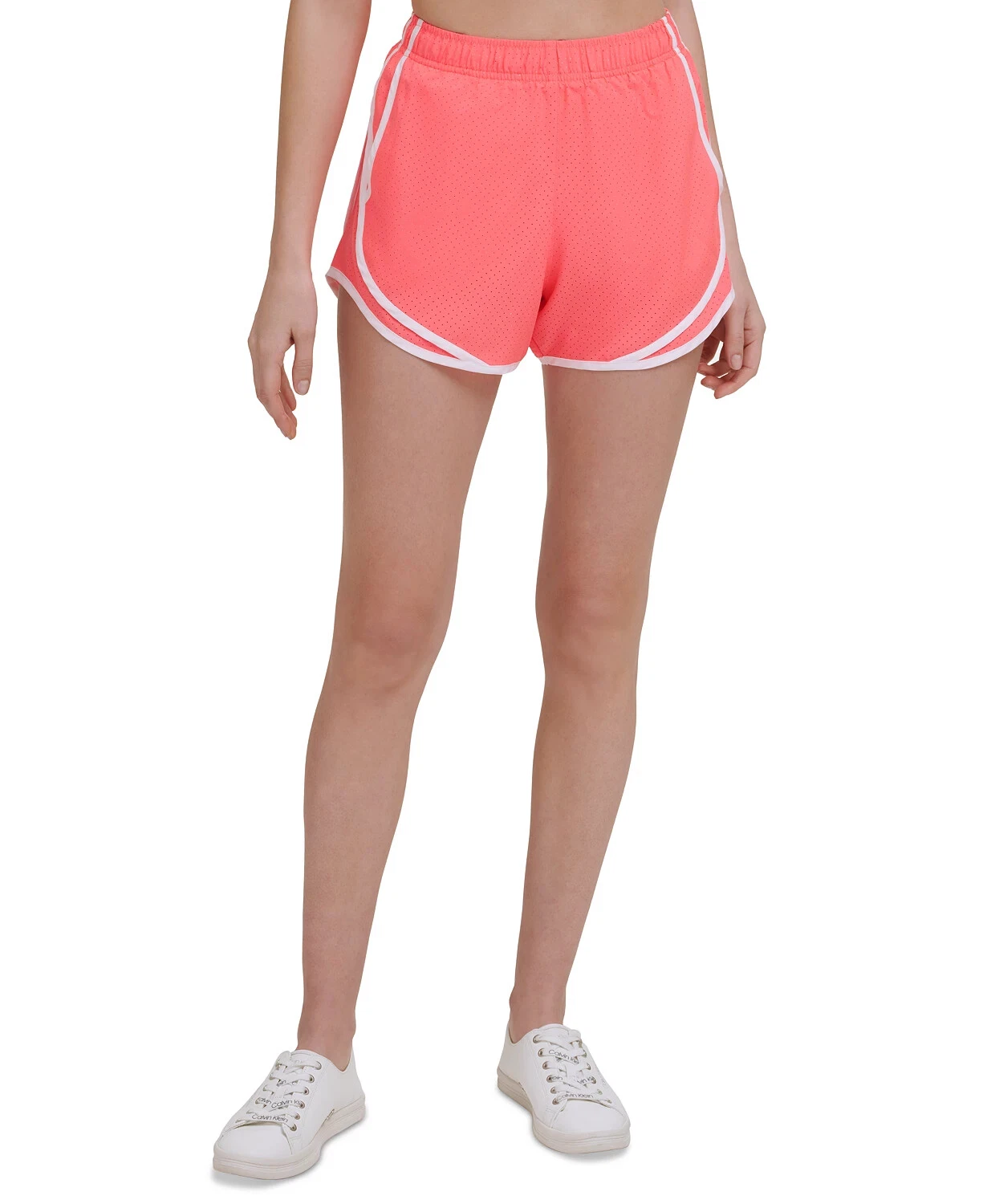 Calvin Klein Performance Women's Perforated Shorts, Orange, 2XL