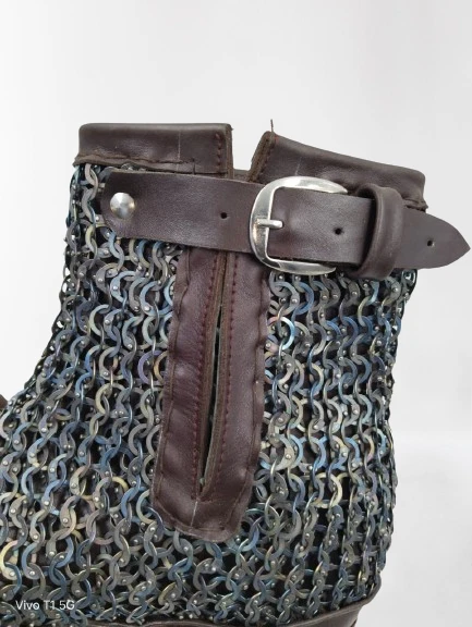 Средневековый коричневый кожаный ботинки титана кольчуга прикрепить, ренессанс вдохновил буханку - Изображение 4 из 4