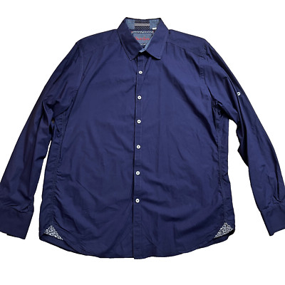 Robert Graham Classic Fit Navy Button Up Shirt