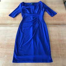 Lauren Ralph Lauren Sheath Dress Women 2P Purple Cinched Ruched Midi Stretch