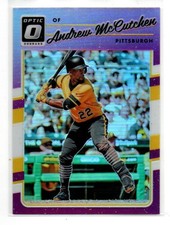 Andrew McCutchen  2017 Donruss Optic PURPLE HOLO Card # 128 Pirates  Phillies