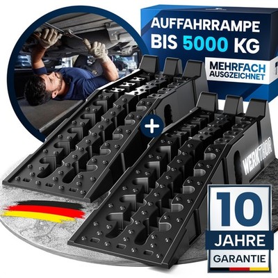WERKTHOR Auffahrrampen Auto 2er Set   PKW Rampe  5t für jeden Untergrund