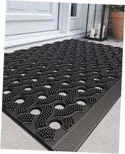  Heavy Duty All TPE Front Door Mat Outside Entrance, Eco-Friendly, Zero Odor & 