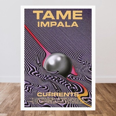 Tame Impala Currents  Rave Poster Print 90s Acid House A4 Framed Wall Art Gift