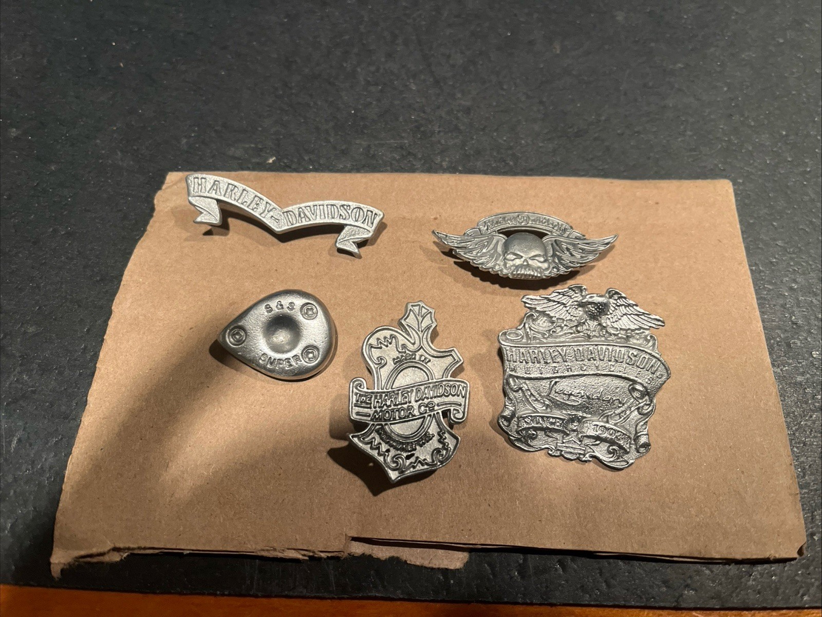 Lot Of 5 Harley Davidson Hat Pins Assorted  Biker Motorcycles S&S vintage leaf