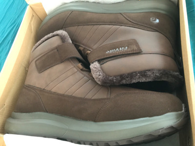 FitVille Width Mens Winter Boots Fur Lined Extra Wide Snow Boot Lightweight Sz15