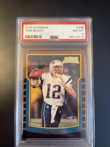 2000 BOWMAN  #236 TOM BRADY ROOKIE RC PSA 8