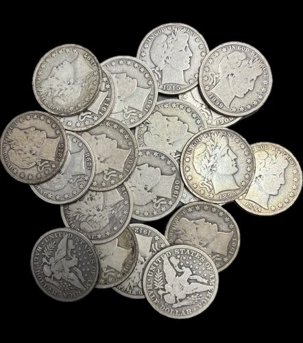 $10 Roll of 20 Barber Silver Half Dollars 50c G-VG Nice Coins