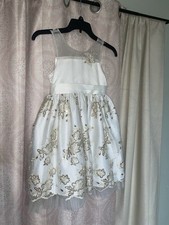 American Princess Sz 7 Girls Sequin Floral Ball Gown Dress Party Wedding Tuille