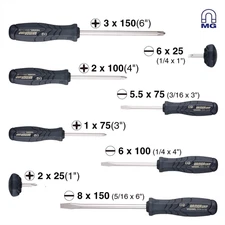 Vessel Tools ARMOR GRIP Screwdriver 8PC. Set
