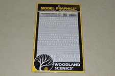 HO dry transfer decals Model Graphics MG719 letters RR Condensed Roman WHITE