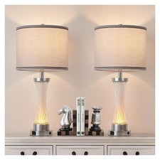 Dimmable Touch Control Table Lamps Set of 2 with USB Ports for Bedroom Living