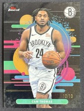 Cam Thomas 2025-26 Topps Finest Uncommon Black Refractor Base /10 #138