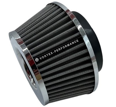 Cone Air Filter Adjustable 3 3.5 4 inch inlet High Flow small SHORT slim -SILVER