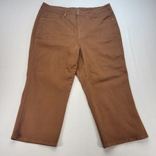 Judy Blue Cropped Jeans Womens 22W Brown Garment Dyed High Rise Wide Leg