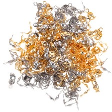 200Pcs Jewelry Knot Covers for DIY Bracelets Necklaces Clamshell End Caps
