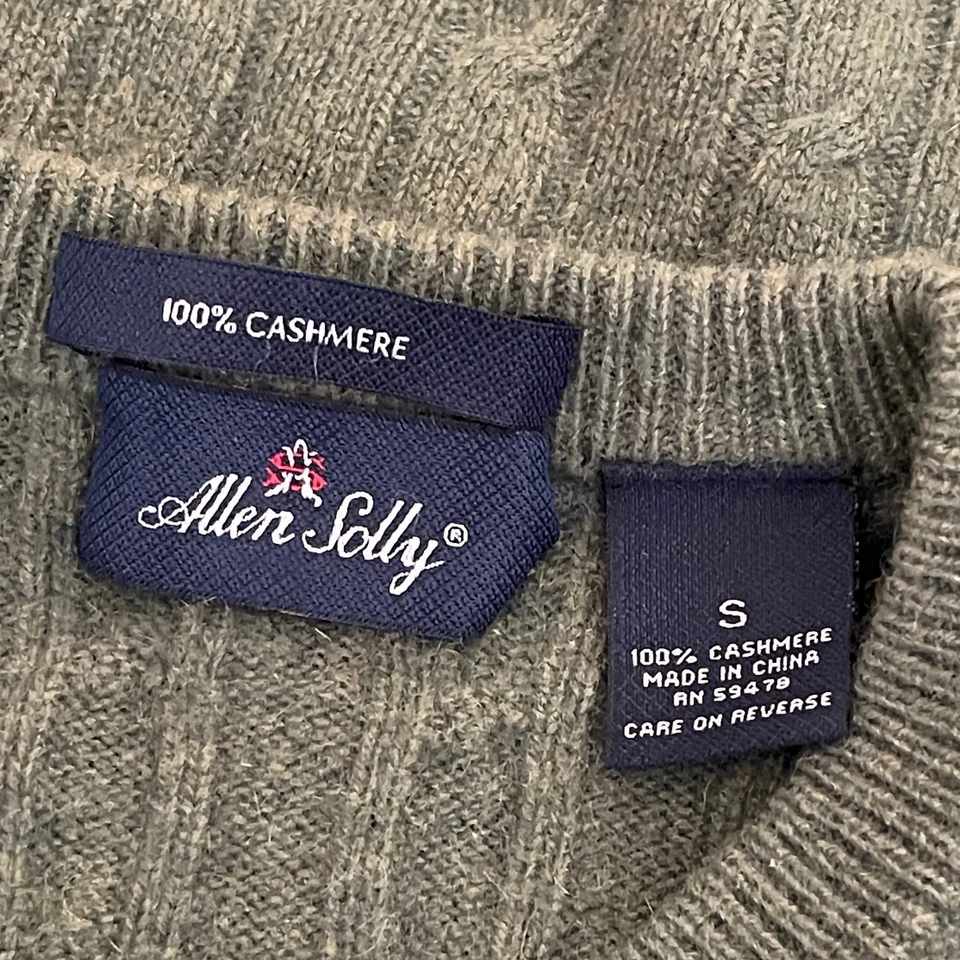 Allen Solly 100% Cashmere V-Neck Cable Knit Sweater Size Small - Image 4 of 4