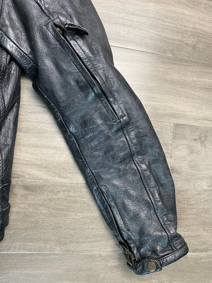 Chaqueta de Motocicleta XElement Forro con Cremallera Negra Cuero Resistente Talla XL Motociclista Foto 4 de 4