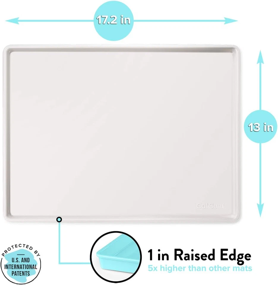 Cat Food Mat, Small & Large Pet Feeding Mat, Waterproof Cat Tray for Food and Wa - Image 2 of 4