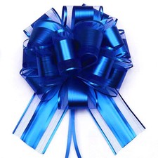 6 PCS Pull Bows Blue Gift Wrapping Wedding Baskets 6 Inch Diameter Decor